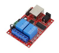 LIANFOND 2-Way Relay Board Delay Switch Controller Module for LAN Ethernet, for Web Server, 5V-24V DC, Blue Black Red