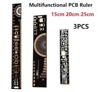 LIANFOND 3-Pack 15 20 25 cm Multifunctional PCB Ruler Measuring Tool with SMD Component Reference Charts for Electronics Design