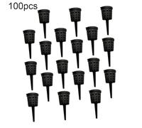 LIANFOND 30 50 100PCS Black Plastic Fertilizer Boxes with Lids for Efficient Plant Feeding Nutrient Protection, 5 x 2 cm