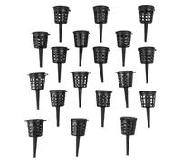 LIANFOND 30 50 100PCS Black Plastic Fertilizer Boxes with Lids for Efficient Plant Feeding Protection, 5 x 2 cm