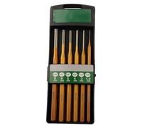 LIANFOND 6-Piece Cylindrical Chisel Set for Metal, Stone, Concrete, Alloy Steel Punch Set for Demolition Woodworking, Gold Green