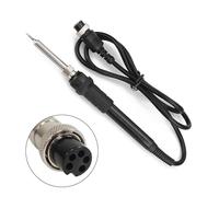 LIANFOND 907A 50W Soldering Iron Handle for 936 852 853D Stations, 5-Hole Tip Interface, Metal Plastic Construction, Black Silver