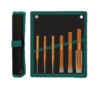 LIANFOND Chisel Set 6 Pcs with Canvas Bag, Flat Center Cylindrical Punch for Woodworking Concrete, Alloy Steel Tool Set