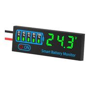 LIANFOND LED Voltage Power Display Board for DC 7-55V, 20mA Charging Indicator with Low Voltage Alarm, for Ternary Lithium F LiFe Lead-Acid Batteries, Red Blue Green White