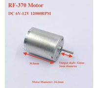 LIANFOND RF-370CA 24mm DC Motor 6V 9V 12V 12000RPM High-Speed Brushless Motor for DIY Solar Fan Electronic Projects, Silver