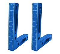 LIANFOND Right Angle Locator 120mm x 120mm, 90 Degree Aluminum Alloy Woodworking Square with Dual Scales in mm Inches, for Precision Measurement Alignment, Red Blue, 1pc 2pcs