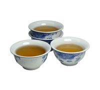 Liang baobao Chinese Traditional Tea Tasting Cup Set of 4, 2oz White Porcelain Mini Cups for Gongfu Tea Ceremony (Peony)