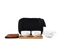 Liang baobao Convenient Teapot Cup Porcelain Teacup White Glazed Travel tea set (Landscape set)