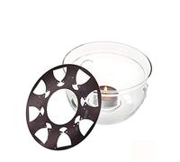 Liang Baobao Teapot Warmer with Tea Light Candle Holder, Clear Base | Borosilicate Glass with Stainless Steel Plate, 5 Inch Round for 600-1800ml Teapots