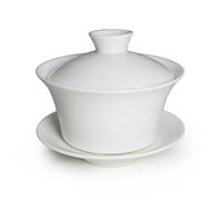 Liang baobao Traditional Gaiwan Tea Set with Lid and Saucer Classic Chinese Tea Cup Porcelain Teacups 200ml White