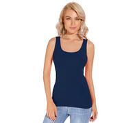 Liang Rou Women's Mini-Ribbed Stretchy Scoop Neck Tank Top Royal Blue XL
