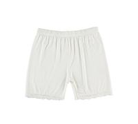 Liang Rou Women's Ultra Thin Stretch Safety Short Leggings Lace Trim Off-White XS
