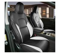 LIANGBAOS Auto Seat Covers For Tesla For Model 3 4-Door 2017-2023 Full Set Car Seat Covers Leather Front & Rear 5-Seat Seat Cover Cushion(Black White)