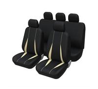 LIANGBAOS Auto Seat Covers Universal For Truck/SUV 5-Seater Car Seat Covers Full Set-Solid Bench For Rear Seat Covers(Beige full set)