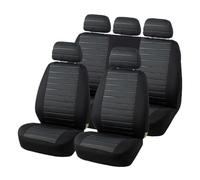 LIANGBAOS Auto Seat Covers Universal Full Seat Cover Protector Design Airbag&Rear Split Bench(Gray full set)