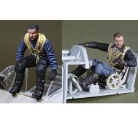liangcaihua 1/32 Ancient Pilot Soldier Resin Model Kit Unpainted and Unassembled Soldier Resin Model Kit (2 people, No Aircraft) //I4C8w4