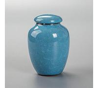 liangh Funera Urns Adult Cremation Ashes Ceramic Urn - Suitable For A Small Amount Of Pet Ashes,20x15x10cm,Blue