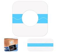 LiangMai 20 Pack Universal Insulin Pump Patch, Infusion Sets with 21mm Hole for Adhesive Paste for CGM Sensors,Square&Waterproof & Sweatproof Resistant Clear Adhesive Patch,Blue