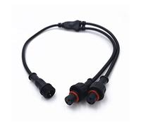 LIANGMEI Qingqing Store 1Pcs M12 2 3 4 5 Pin Waterproof 1 Male To 2 Female Y Splitter Cable Small Head Adapter IP65 Fit For LED Strips Light Connector (Pins : 3Pin)