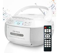 liangouyxgs Portable CD Player, Boombox Cassette Player, Supports USB Drives/Bluetooth/FM/AM Radio Reception, Compatible with Cassette Tapes and CD Playback, Includes Remote Control, for Family Use