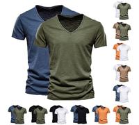 liangp 2 Pack T Shirts for Men UK 100% Cotton Tshirts Plain Crew Neck Short Sleeve Assorted Colours Mens T Shirts Multipack