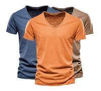 liangp 3 Pack T Shirts for Men UK 100% Cotton Tshirts Plain Crew Neck Short Sleeve Assorted Colours Mens T Shirts Multipack