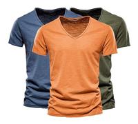 liangp 3 Pack T Shirts for Men UK 100% Cotton Tshirts Plain Crew Neck Short Sleeve Assorted Colours Mens T Shirts Multipack