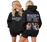 liangp Katseye Beautiful Chaos Concert Hooded Drawstring Sweatshirt for Women Men Fashion Pullover Top with Pocket Band Music Merch Streetwear Katseye Merch Hoodies