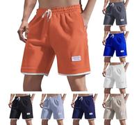liangp Linen Shorts, Waffle Summer Casual Shorts Lightweight Breathable Beach Home Holiday Pants Comfortable Running Sports Gym Joggers