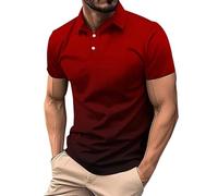 liangp Polo Shirts Mens, Mens Polo Shirts Short Sleeve Classic Stretch Golf Shirt Casual Fashion T Shirt Breathable Quick Dry Summer Outdoors Holiday Hiking Tshirts Top B-red