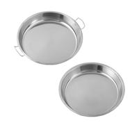 Liangpi Baking Pans, Set of 2 Multipurpose Stainless Steel Steamed Panfruit Tray Professional Cooking Equipment for Liangpi and Cake