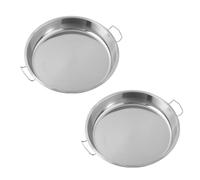Liangpi Baking Pans, Set of 2 Multipurpose Stainless Steel Steamed Panfruit Tray Professional Cooking Equipment for Liangpi and Cake