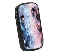 LIANGSHAN Comic Character Pen Pocket with Zip Anime, Cartoon Stationery Pocket Pen Case Large Capacity Stationery Bag Student Portable Pen Pouch Unisex (D,One Size)