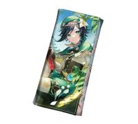 LIANGSHAN Funny Game Wallet Anime, Scaramouche PU Leather Wallet with Zip Cartoon, Unisex Foldable Long Wallet Large Capacity (C,L)