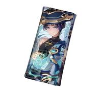 LIANGSHAN Funny Game Wallet Anime, Scaramouche PU Leather Wallet with Zip Cartoon, Unisex Foldable Long Wallet Large Capacity (H,L)