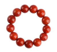 Liangshan Natural South Red Agate Persimmon Red Flame Full Color Full Meat Necklace Bead Single Circle Men and Women