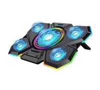 LIANGSTAR Laptop Cooler, Laptop Cooling Pad with 5 Silent Fans, RGB Laptop Stand with 2 USB Ports, Suitable for 12-17 Inch