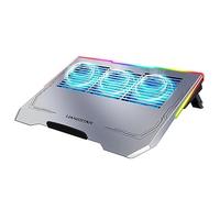LIANGSTAR Laptop Cooling Pad 12-17.3 Inch, 3Fans Laptop Cooling Pad (1600RPM) with Non-slip Stand, USB Port, RGB Light, Ergonomic Design, Silver