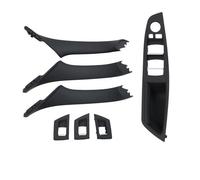 LIANGYIMEI for 5 Series F10 F11 520i 523i 525i 528i 530i 2010-2017 RHD Right Driver Interior Door Handle Panel Pull Trim Cover (RHD Black Set)