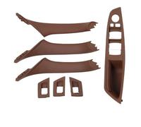 LIANGYIMEI for 5 Series F10 F11 520i 523i 525i 528i 530i RHD Right Driver Car Interior Door Handle Panel Pull Trim Cover (RHD Brown Set)