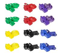LIANGYUNZE Whistle, 12 Pcs Multicolor Professional Sport Whistle Set with Lanyard - Loud Pea-Less Whistle for Coaches, Referees, Lifeguards and Police（6 color）