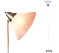 lianheng Floor Lamp for Living Room, Torchiere Floor Lamps with Rotatable Head Light, Pole Tall Lamps Torch Office Floor Lamp with Rotary Switch Silver (No Bulb)