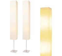 lianheng Paper Floor Lamp, Japanese Style Rice Paper Lamp, White Shade Lantern for Bedroom, Office, Living Room, Corner with No Bulb (Square 2 Pack)