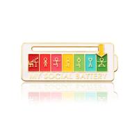 Lianiser Social Battery Slider Lapel Pin - Creative Mood Recording Tool, Fun Interactive Enamel Emotional Badge for Men and Women, 7 Days A Week Jewelry, Zinc, no gemstone