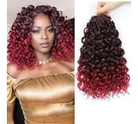 LianLian GoGo Curl Crochet Hair 12 Inch Ocean Wave Curly Crochet for Women 8 Packs Beach Curl Water Wave Crochet Braids Pre Looped Deep Wave Crochet Hair Extensions