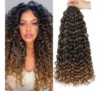 LianLian GoGo Curl Crochet Hair 18 Inch Curly Crochet for Women 8 Packs Beach Curl Water Wave Pre Looped Crochet Braids Ocean Wave Crochet Hair Braiding Hair Extensions