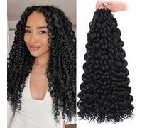 lianlian GoGo Curl Crochet Hair 18 Inch Curly Crochet Hair Extensions 8 Packs Water wave Crochet Hair Crochet Braids Pre Looped Ocean Wave Crochet Hair Extensions