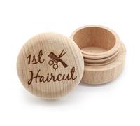 Liannan Custom Wooden First Haircut Curl Keepsake,Baby's First Curl Keepsake Box，My First Haircut Box (style 2)