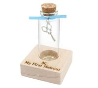 Liannan First Haircut Curl Keepsake Jar，Personalized First Curl Baby's First Lock of Hair，My First Haircut Keepsake，Custom First Haircut Photo Gift (blue)