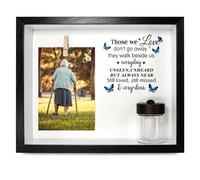 Liannan Personalization Memorial Photo Frame with Glass Keepsake Jar，Perfect for Preserving Loved One’s Hair & Memories，Sympathy Bereavement Gift - Holds 4x6 inch pictures (Black 2)